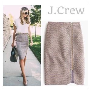 Jcrew tweed zipper pencil skirt